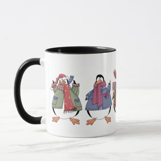 Mok met kerstmis pinguins (Links)
