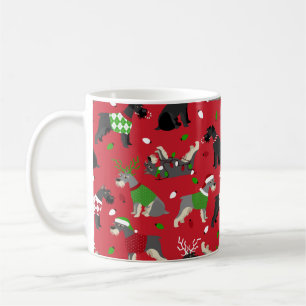 Mok met kerstschnauzer Coffee