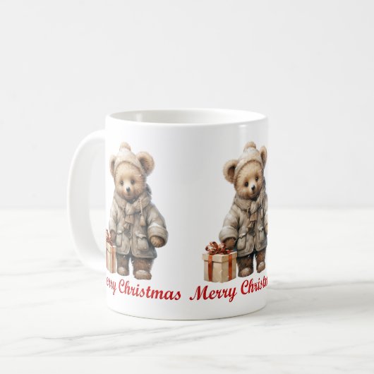 Mok met kerstteddy Bear (Voorkant links)