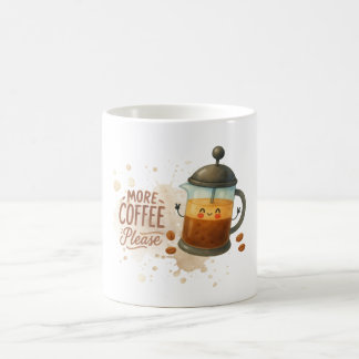 Mok met 'Meer koffie alstublieft' tekst