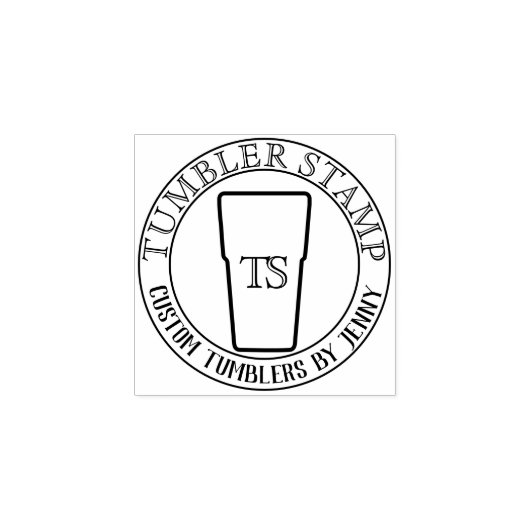 Mok met monogram belettering Beker Tumbler Rubberstempel (Afrduk)