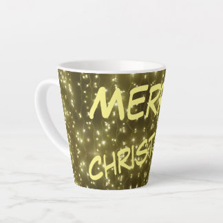 Mok met mousserende gouden lampjes voor kerstmis
