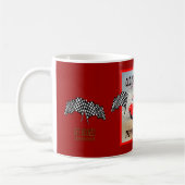 Mok met "Oude auto's sterven nooit!" design (Links)