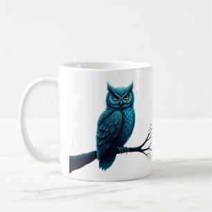 Mok met Owl mandala patroon op veren