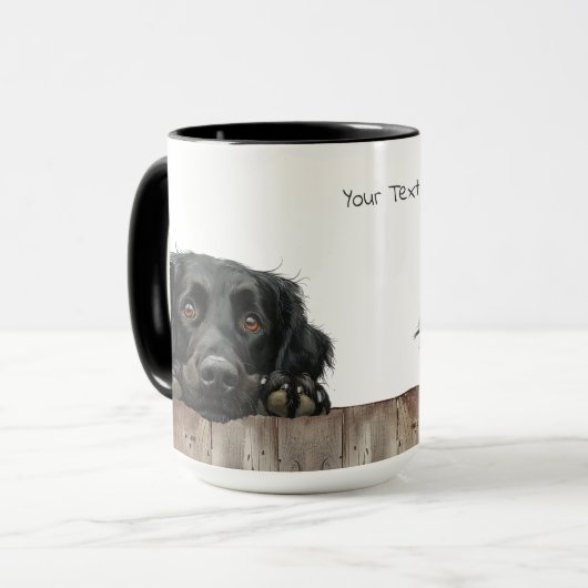 Mok met platte omhulling van de retriever (Voorkant links)