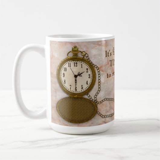 Mok met Pocket Watch Time to Retiment (Links)