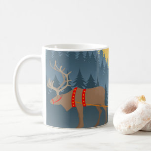 Mok met rendieren, lapland en slee