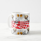 Mok met rode fiets, gecontroleerd (Voorkant links)