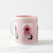 Mok met roze conefloer (Voorkant links)