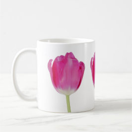 Mok met roze tulpen