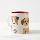 Mok met schattig hondengezichtspatroon (Voorkant links)