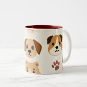 Mok met schattig hondengezichtspatroon (Voorkant rechts)