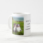 Mok met Shelties in een weiland (Voorkant links)