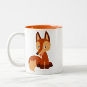 Mok met slimme vos in cartoonstijl (Links)