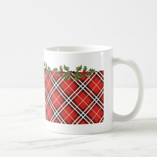 Mok met Tartan Pset en Holly Kerstkoffie (Rechts)