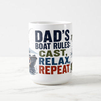 Mok met tekst 'Papa's Bootregels: Gieten, Ontspann