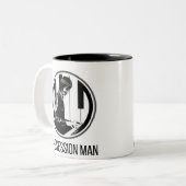 Mok met The Session Man design (b&w) (Voorkant links)