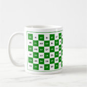 Mok met twee letters in groen en wit (Links)