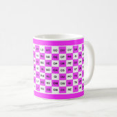 Mok met twee letters in roze Intl-versie (Voorkant rechts)