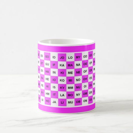 Mok met twee letters in roze Intl-versie (Center)