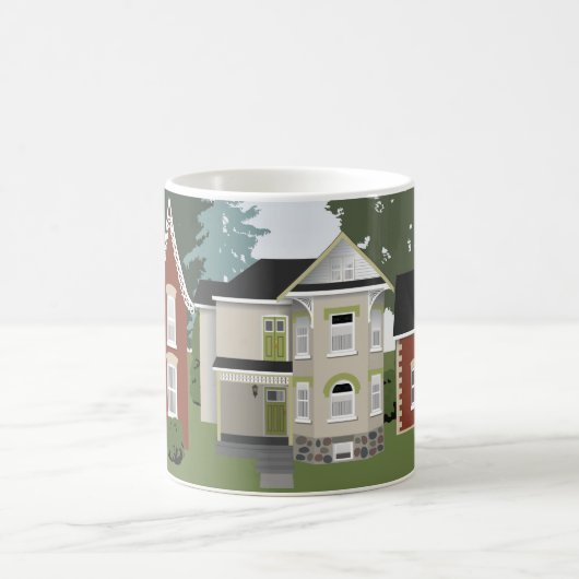 Mok met Victoriaans huisontwerp (Center)