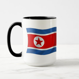 Mok met vlag van Noord-Korea