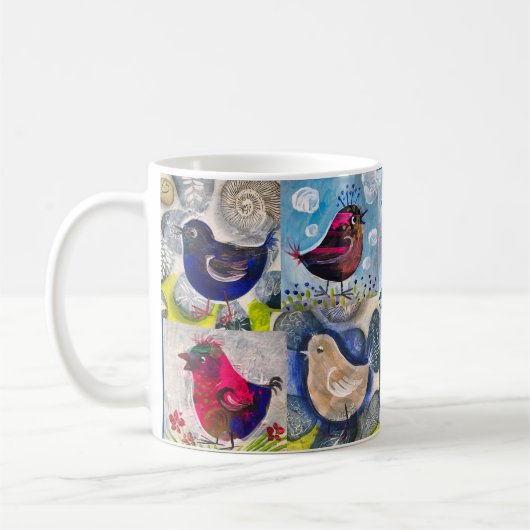 Mok met vogels en bloemen (Links)