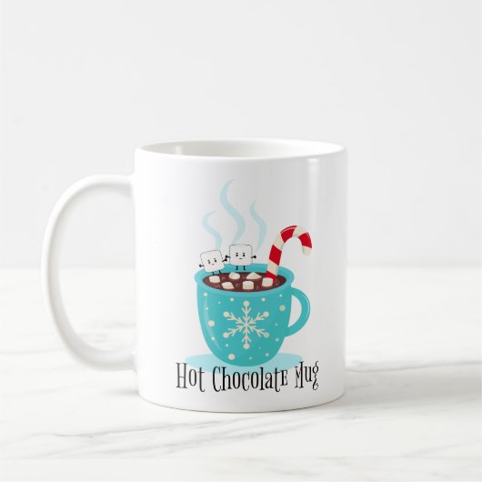Mok met warme chocolade (Links)