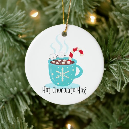 Mok met warme chocolade keramisch ornament (Boom)