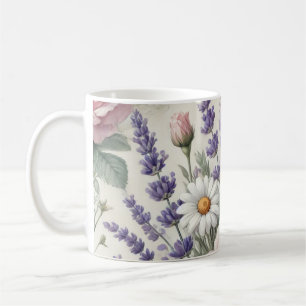Mok met Waterverf Bloemenpatroon 2/6