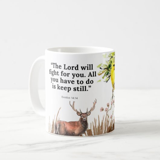 Mok met waterverf in het midden van de bijbel (Voorkant links)