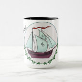 Mok met zeilboot (Midden)