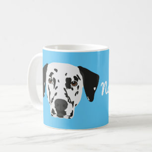 Mok met zwarte neergeslagen Dalmatische hondenhond