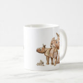 Mok moeder en Baby Rhinoceros Artwork (Voorkant rechts)