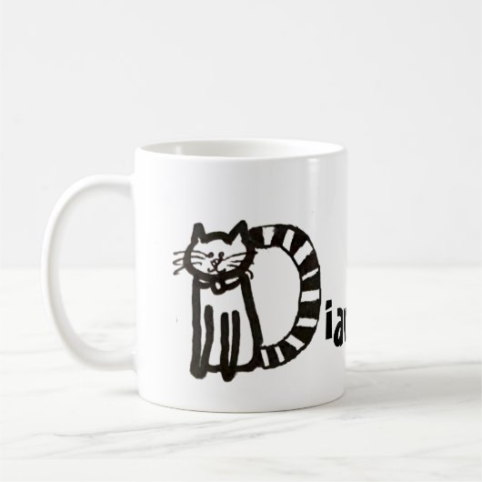 Mok - Naam met Initiaal Cat Letter D (Links)