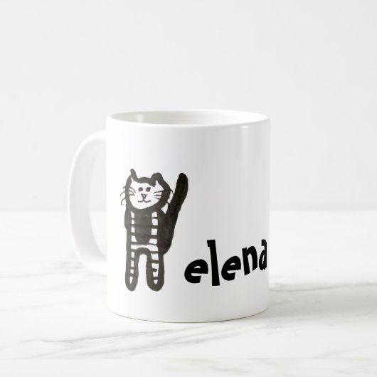Mok - Naam met Initiaal Kat Letter H (Voorkant links)