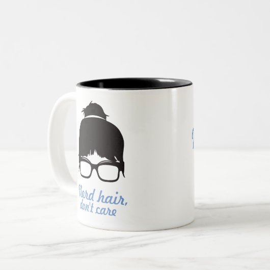 Mok Nerd Messy Bun Hair Coffee (Voorkant links)