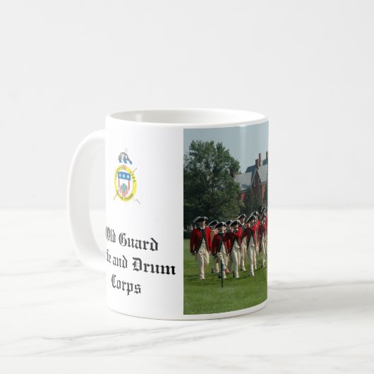 Mok oude garde en trommelkorps (Voorkant links)
