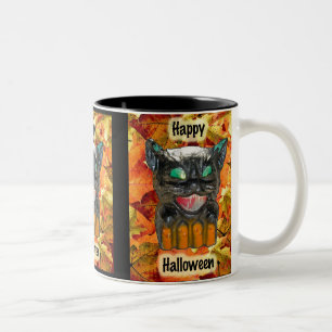 Mok Papier Mache Halloween Cat