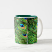 Mok, Peacock Feathers Two-Tone Coffee Mok (Voorkant rechts)