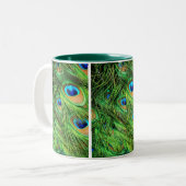Mok, Peacock Feathers Two-Tone Coffee Mok (Voorkant links)