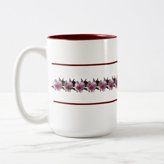 Mok - Plum Blossom tussen Maroon Lines (Links)