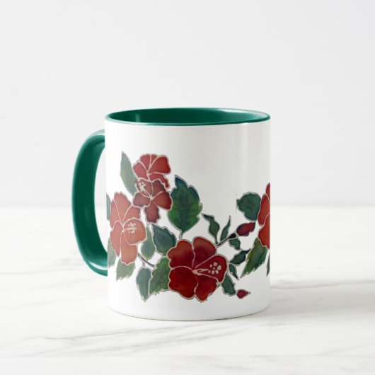 Mok - Red Hibiscus (Voorkant links)