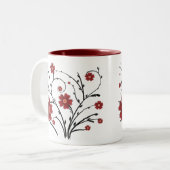 Mok rode bloemen (Voorkant links)