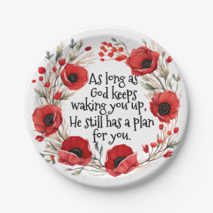 Mok rode papavers papieren bordje