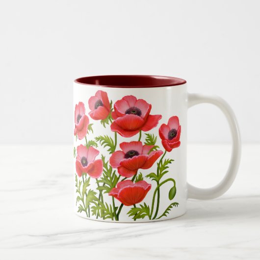 Mok Rode tuin Poppy Flowers (Rechts)
