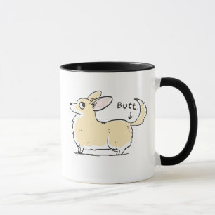 Mok rode/witte pembroke Corgi (met Tail) Butt