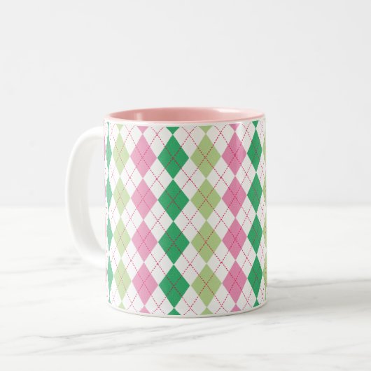 Mok Roze en groene stijl (Voorkant links)