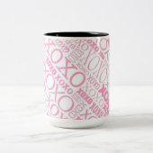 Mok roze en witte hugs en Kisses Pattern (Center)