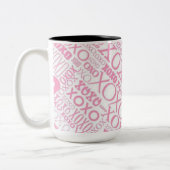 Mok roze en witte hugs en Kisses Pattern (Links)